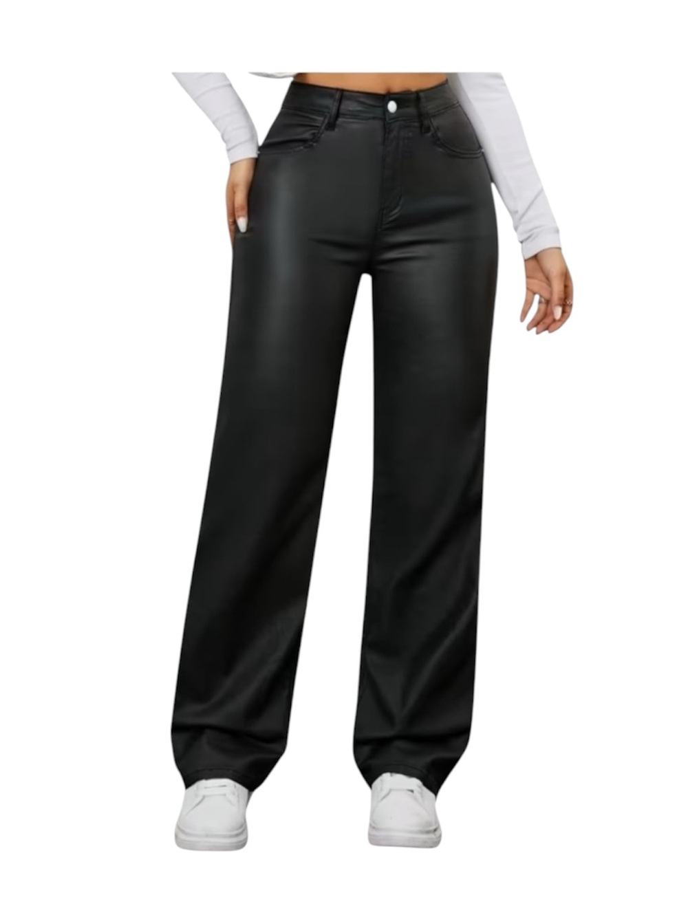 Black Faux Leather Jean Style Pants 1X 14 New Never Worn